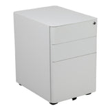 Flash Furniture HZ-CHPL-01-W-GG Mobile Drawer Cabinet 15-1/2"W X 21"D X 22-3/4"H