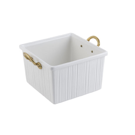 Bon Chef 9501HRPWHT - Garnish Bowl, With Handles, Space Saver