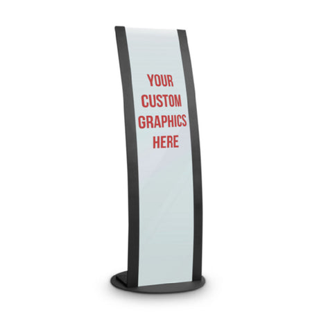 Forbes Industries 2765 Curved Floor Sign 12" X 50" Acrylic Window With Custom Printed Single-sided Sintra Or Paper Graphics