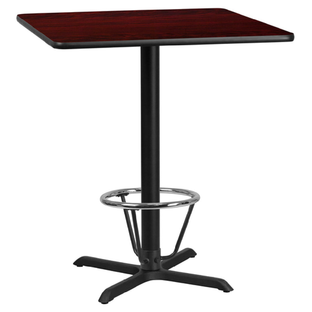 Flash Furniture XU-MAHTB-3636-T3030B-3CFR-GG Table 36"W X 36"D X 43-1/8"H Bar Height