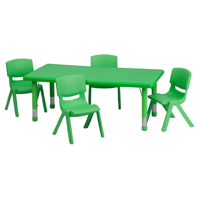 Flash Furniture YU-YCX-0013-2-RECT-TBL-GREEN-R-GG Preschool Activity Table Set