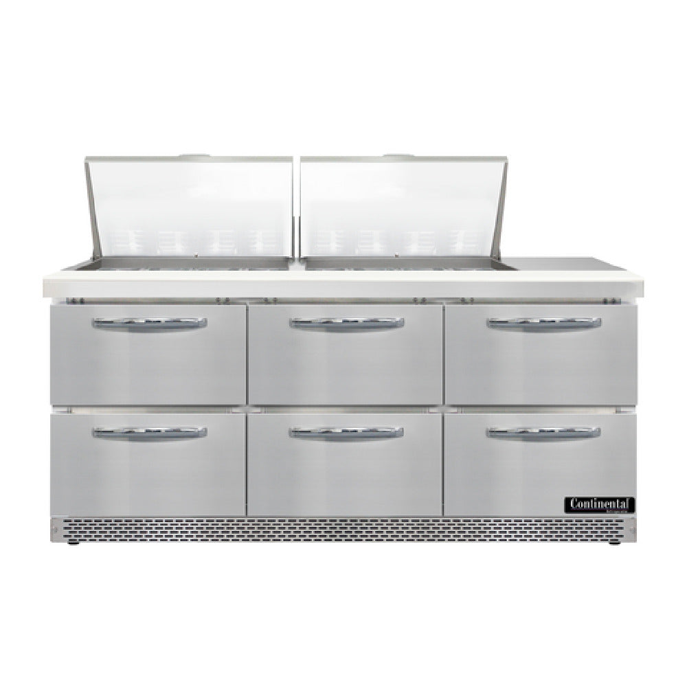 Continental Refrigerator D72N24M-FB-D Designer Line Mighty Top Sandwich Unit Front Breather