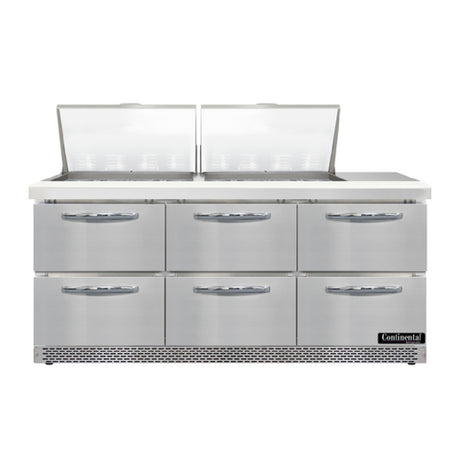 Continental Refrigerator D72N24M-FB-D Designer Line Mighty Top Sandwich Unit Front Breather