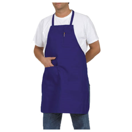 Royal Industries RBA 434 RB PKT Bib Apron 32" X 28" Poly Cotton Blend