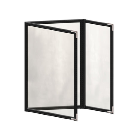 Risch TEDQ 5.5X8.5 Deluxe Clear Sewn Menu Cover 5-1/2" X 8-1/2" Triple