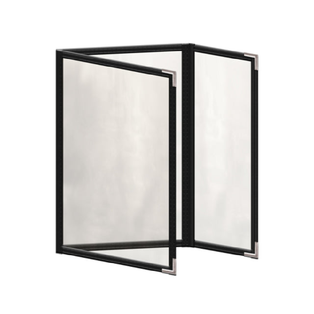 Risch TEDQ 5.5X8.5 Deluxe Clear Sewn Menu Cover 5-1/2" X 8-1/2" Triple