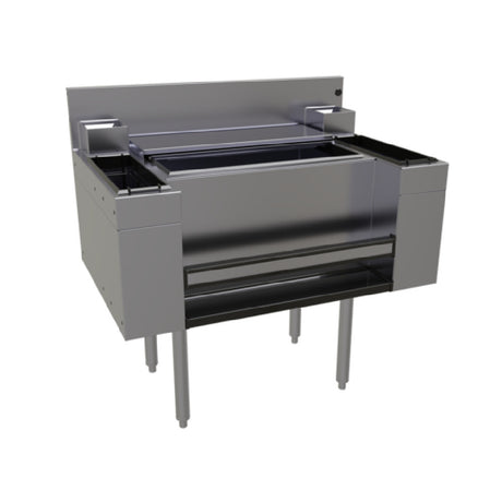 Glastender CBA-36-CP10-CS Underbar Ice Bin/Cocktail Unit Casino Style With Bottle Well Storage