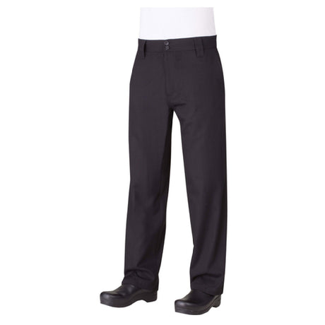 Chef Works PS005BLK42 Essential Pro Pants Double-needle Stitching Detail Flat Waistband With Wide Belt Loops