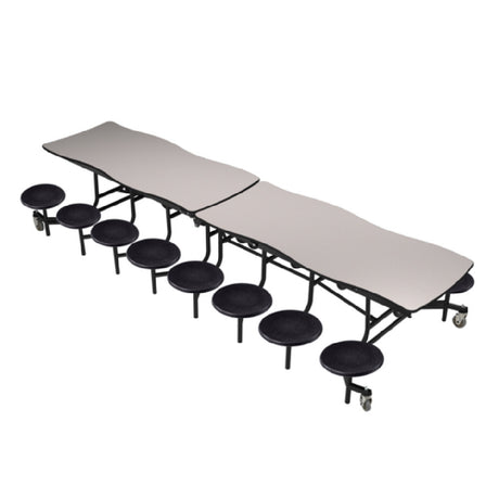 National Public Seating MSTS1216 NPS® Mobile Cafeteria Table 16 Stools