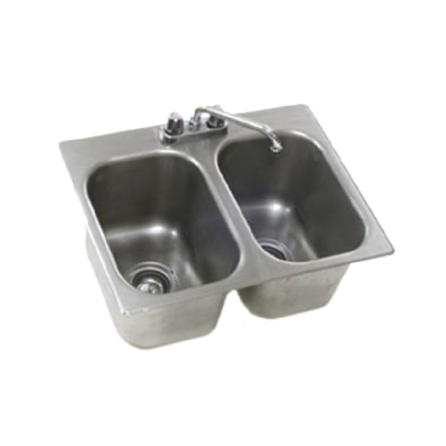 Eagle SR12-14-9.5-2 Self-Rimming Drop-In Sink Two Compartment 12" Wide X 14" Front-to-back X 9-1/2" Deep Bowls