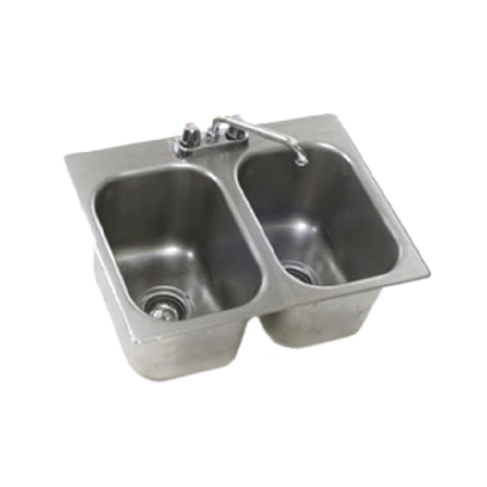 Eagle SR18-24-13.5-2 Self-Rimming Drop-In Sink Two Compartment 18" Wide X 24" Front-to-back X 13-1/2" Deep Bowls