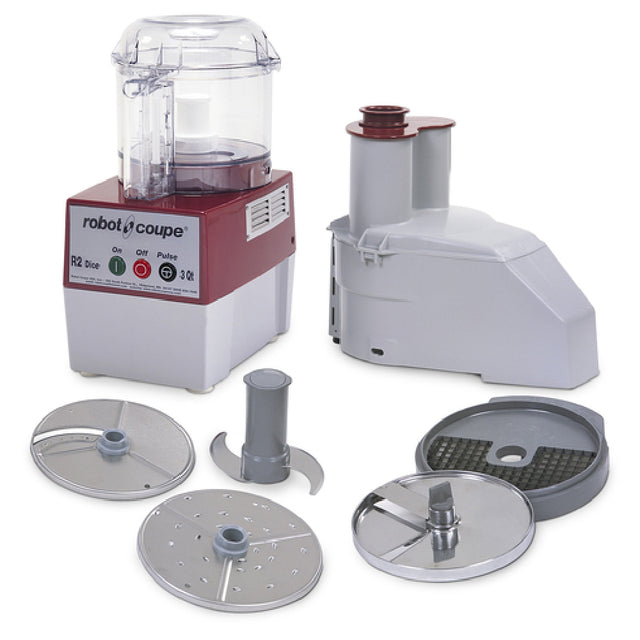 Robot Coupe R2CLRDICE Combination Food Processor 3 Liter Clear Polycarbonate Bowl With Handle