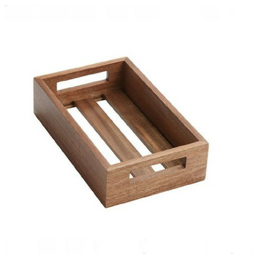 AllPoints 31222 9 7/8" L Wooden Crate Acacia