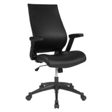 Flash Furniture BL-LB-8809-LEA-GG Waylon Swivel Office Chair 40-1/4" 44-1/4" Adjustable Height