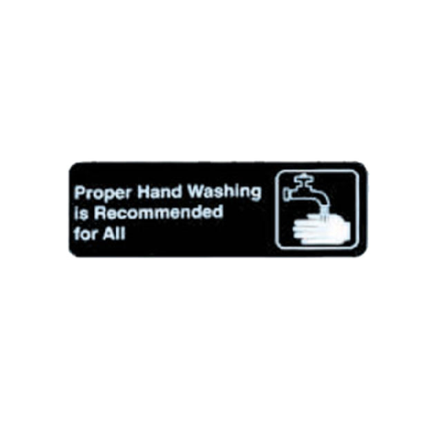 Tablecraft 394550 Cash & Carry Sign 3" X 9" "Proper Hand Washing Is Recommended For All"