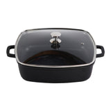 Steelite AP282811 Casserole Dish With SS Knob Glass Lid 5.25 Qt 14.125" X 11.625" X 5.5"