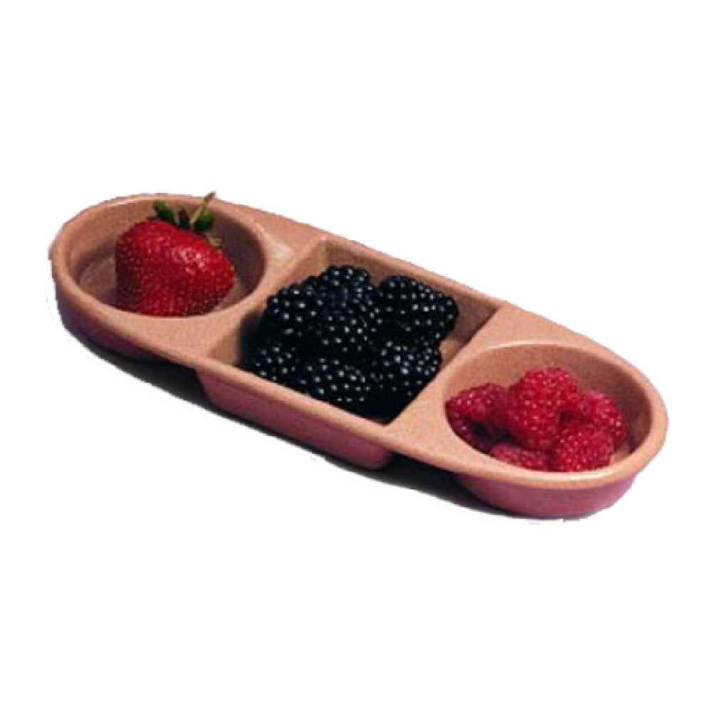 Bon Chef 9052BLK - Sauce/Relish Tray, 3-compartment, 3-3/4" X 9-1/4"