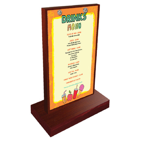Menu Solutions WTSCREW-A Table Tent 4" X 6" Insert With (2) Top Nickel Screw Posts