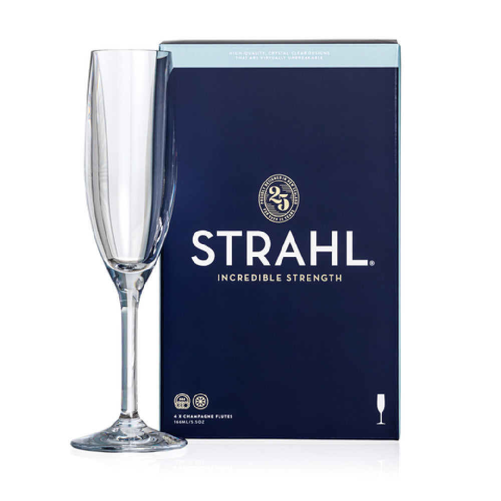 Steelite N402501 Strahl® Design Champagne Flute Glass Gift Pack 5.5 Oz (H 9-5/8" M 2-7/8") Polycarbonate (stock Item) (4 Each Per Pack)