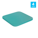 Flash Furniture 4-JJ-SEA-PL02-MINT-GG Perry Bar Stool Poly Resin Wood Square Seat With Rounded Edges