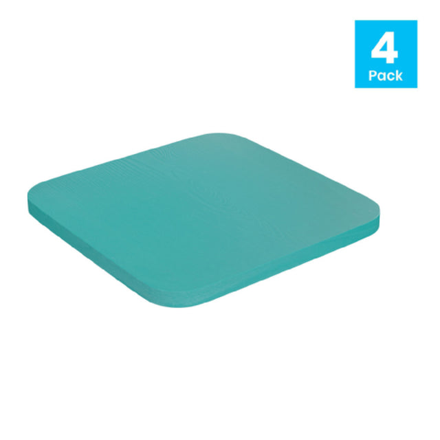 Flash Furniture 4-JJ-SEA-PL02-MINT-GG Perry Bar Stool Poly Resin Wood Square Seat With Rounded Edges