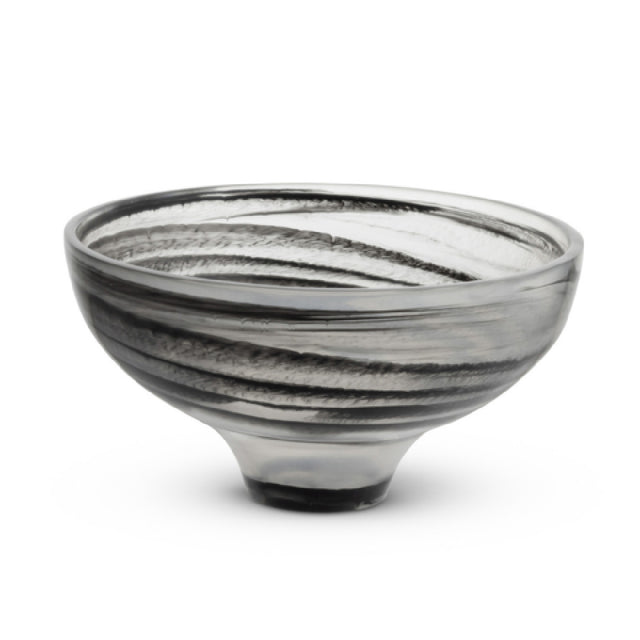 Bon Chef 59027-SMOKE Round Resin Bowl 10.25" Dia X 5.5"H Translucent Swirl Polished Finish