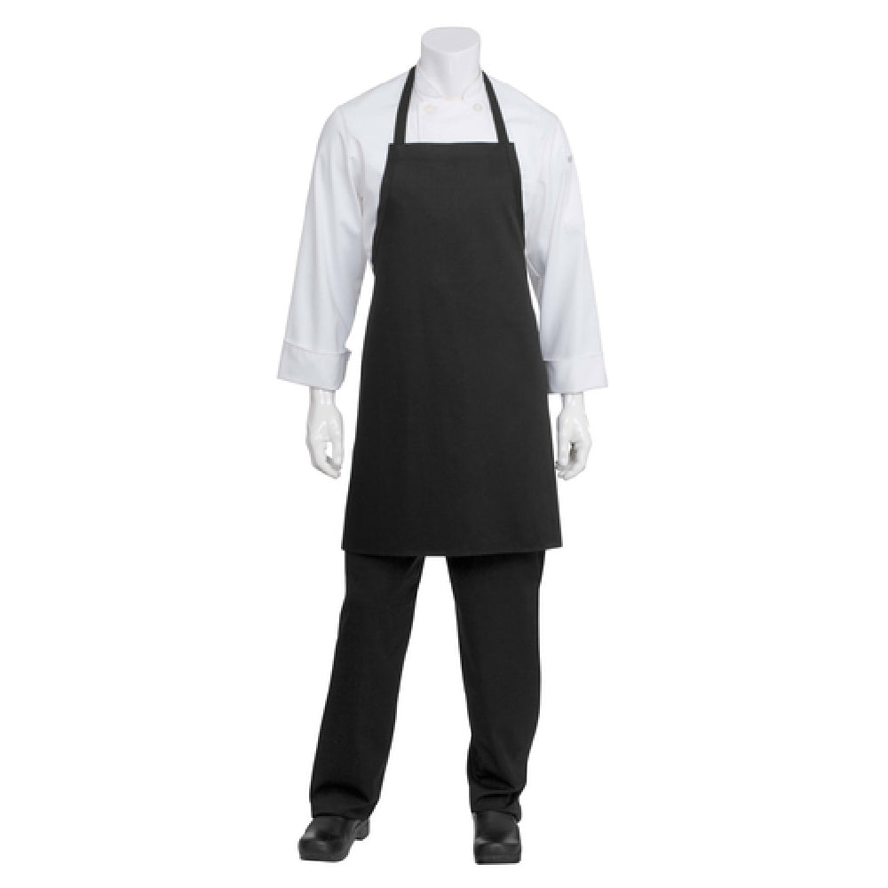 Chef Works APKBL  -BLK-0 Bib Apron 33"L X 27-1/2"W No Pockets