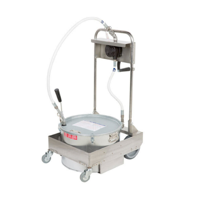 MirOil USA 75HD-79200 Oil Filter Machine/Discard Trolley Hand Operated Oil Pump 1-way For Fryers With Drain Valves For Oil Capacity To 75 Lb.