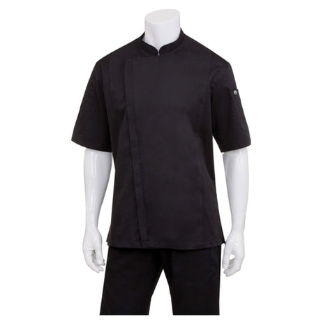 Chef Works BCSZ009BLKXS Springfield Chef Coat Single-breasted Short Sleeves