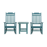 Flash Furniture JJ-C14703-2-T14001-TL-GG Rocking Chair And Side Table Set 225 Lb. Weight Capacity