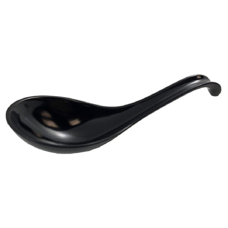 Town 22803B Chinese Soup Spoon With Hook Handle Black Plastic (dozen)