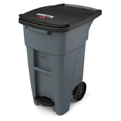 Rubbermaid 1971944 - BRUTE® Step-On Rollout Container, 32 Gallon Capacity, With Hinged Lid