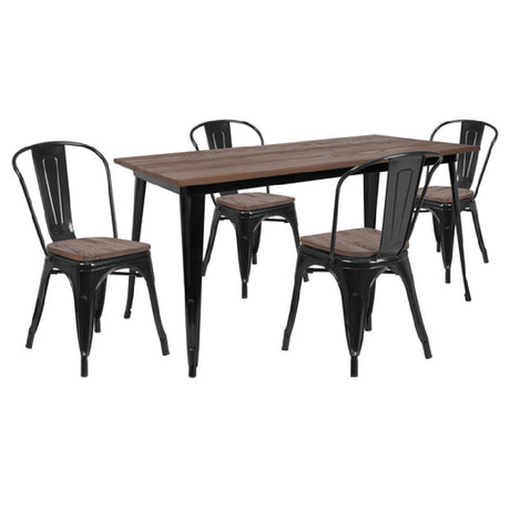 Flash Furniture CH-WD-TBCH-27-GG Table And Chair Set (1) 30-1/4" X 60" Rectangular Table