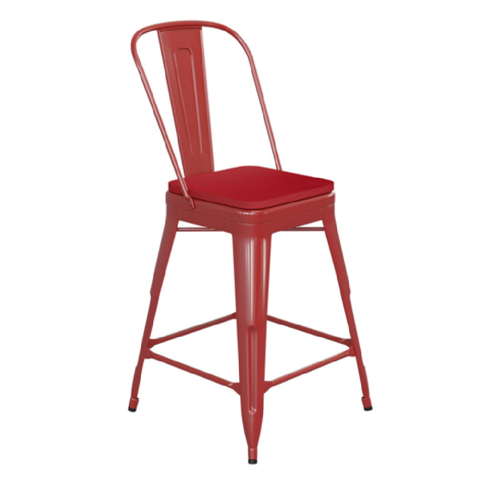 Flash Furniture CH-31320-24GB-RED-PL2R-GG Kai Bar Stool 500 Lb. Weight Capacity