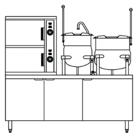 Crown Steam ECX-2-6-10_208/60/3 Convection Steamer/Kettle Electric (2) Compartment