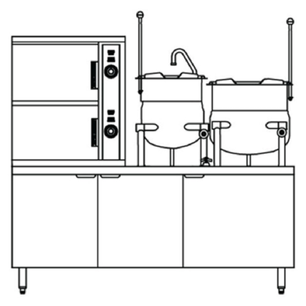 Crown Steam ECX-2-6-6_220/60/3 Convection Steamer/Kettle Electric (2) Compartment