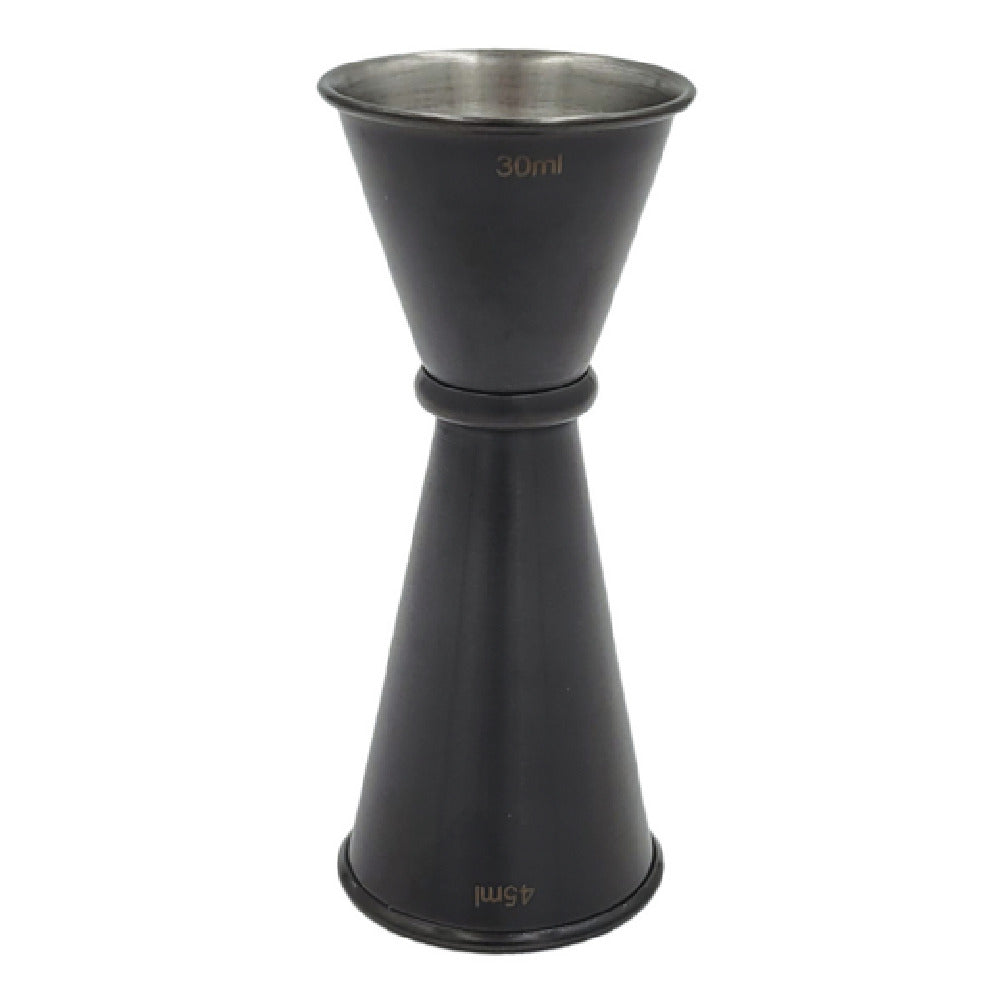 Spill-Stop 818-18 - Japan Style Jigger, 1 X 1-1/2 Oz, PVD Black Coating Over Stainless Steel