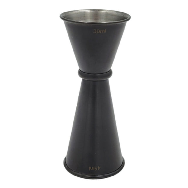Spill-Stop 818-18 - Japan Style Jigger, 1 X 1-1/2 Oz, PVD Black Coating Over Stainless Steel