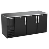 Beverage Air BB72HC-F-B - Refrigerated Food Rated Back Bar Storage Cabinet, Three-section