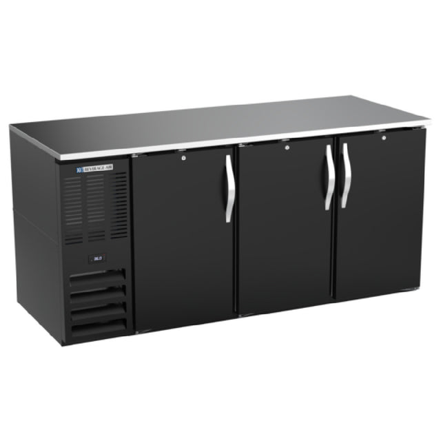 Beverage Air BB72HC-F-B - Refrigerated Food Rated Back Bar Storage Cabinet, Three-section