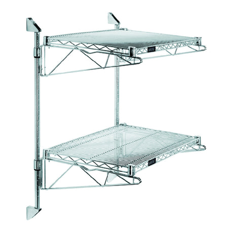 Quantum WC34-CB1224C Cantilever Double Shelf Post Wall Mount (2) 24"W X 12"D Shelves