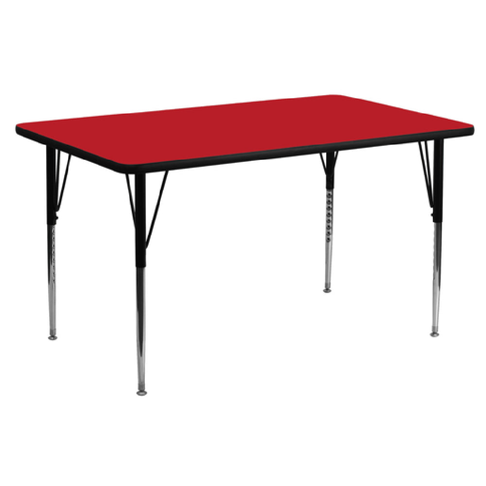 Flash Furniture XU-A3072-REC-RED-H-A-GG Activity Table 72"W X 30"D X 21-1/4" To 30-1/4" Adjustable Height