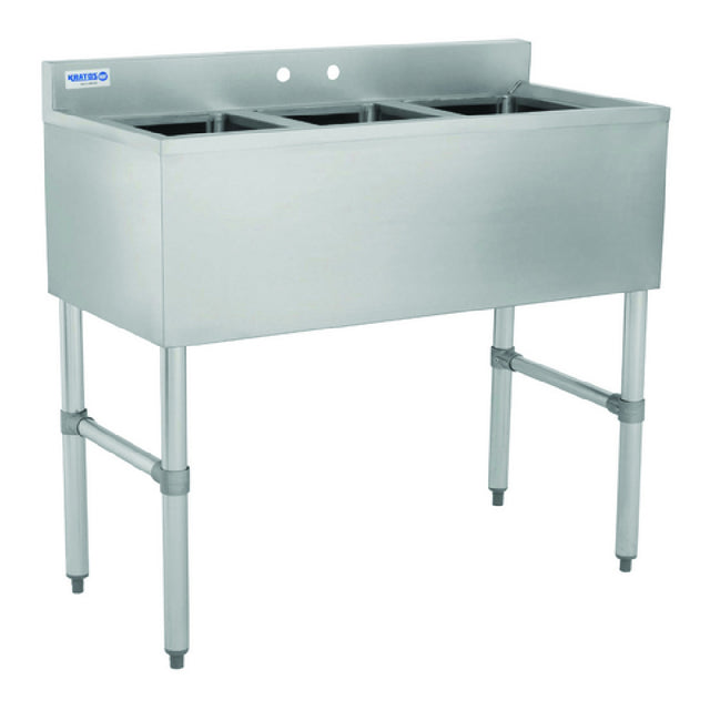 Hubert 29N-035 - Kratos® Underbar Compartment Sink, 3 Bowls, 48"W X 18.75"D X 33"H