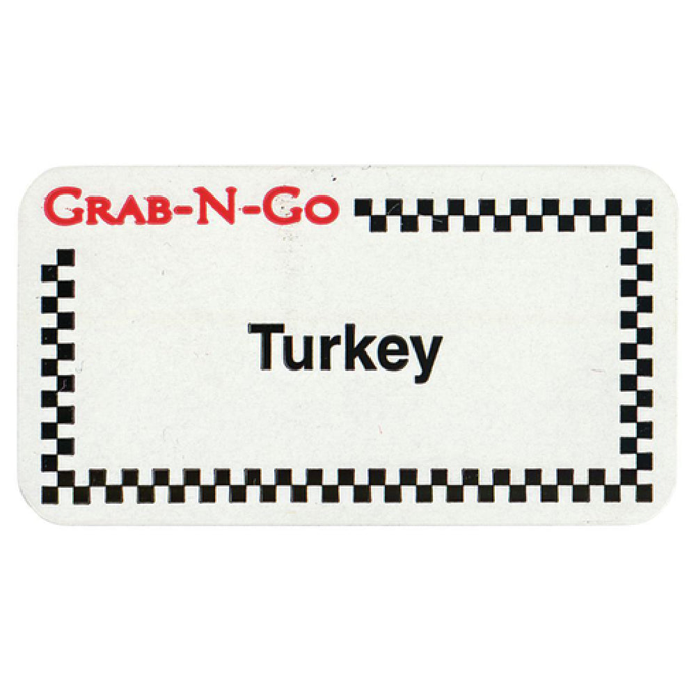 Hubert 23849 - Grab-N-Go Food Label, "Turkey", 1-3/4" X 7/8"