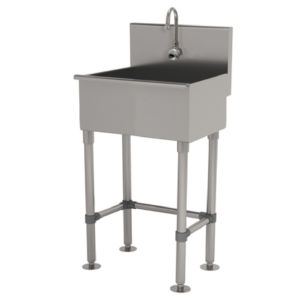 Advance Tabco WSS-14-21EF-FM Service Sink Splash Mount Faucet Provision With Stainless Steel Legs And Flanged Feet