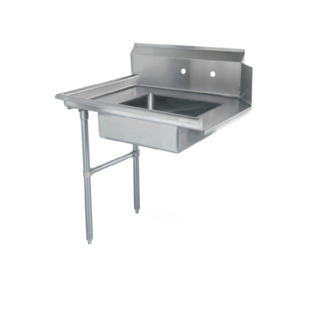 Steel Works Stainless SWSDT-48L Soiled Dish Table 30" X 48" X 43-3/4"H Pre-rinse Bowl:20" X 20" X 5"