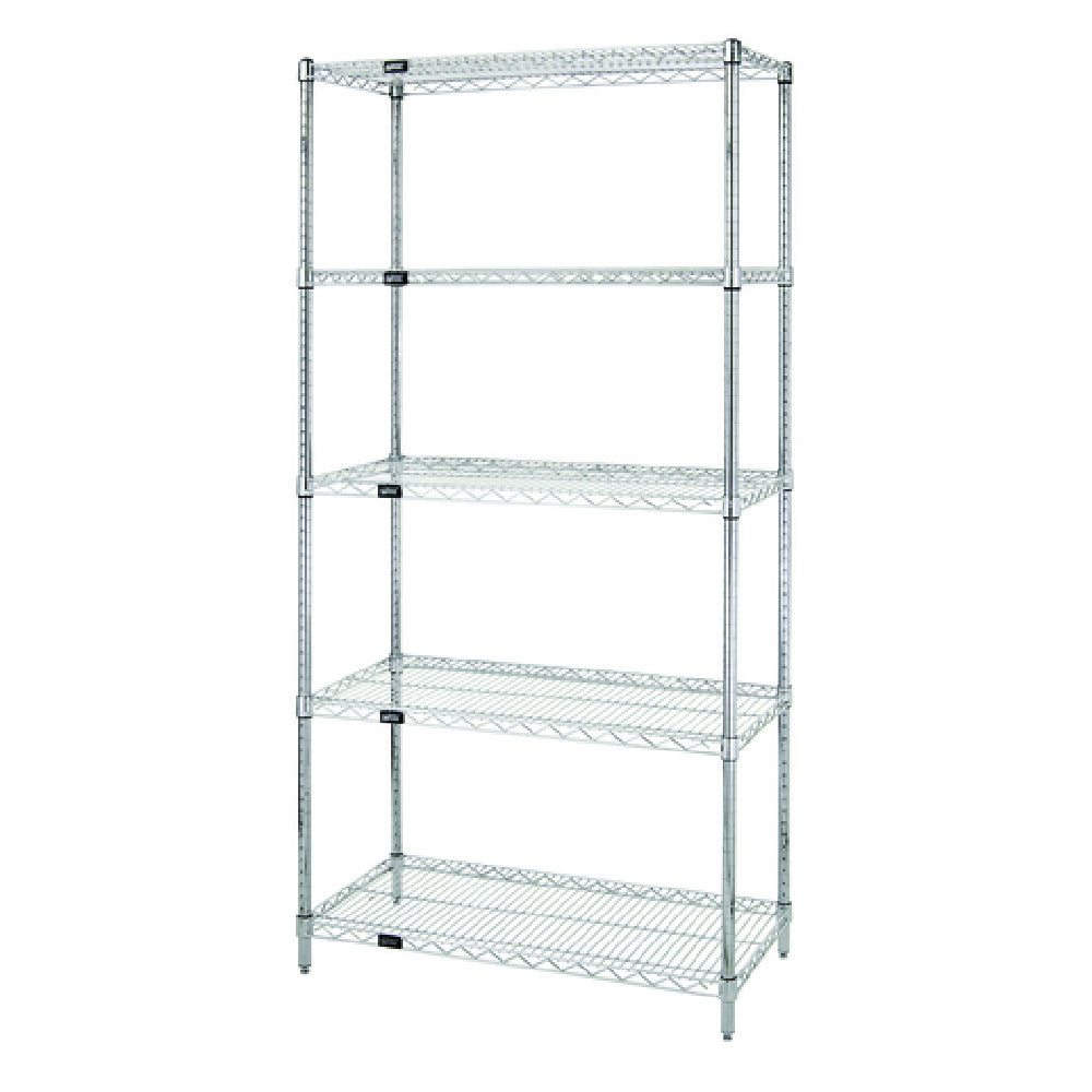 Quantum WR86-2460S-5 - Wire Shelving Starter Kit, 60"W X 24"D X 86"H, 600 - 800 Lb. Capacity