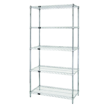 Quantum WR86-2460S-5 - Wire Shelving Starter Kit, 60"W X 24"D X 86"H, 600 - 800 Lb. Capacity