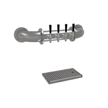 Glastender PW-4-SS Pipe Wall Draft Dispensing Tower Wall Mount (4) Stainless Steel Faucets (handles Not Included)