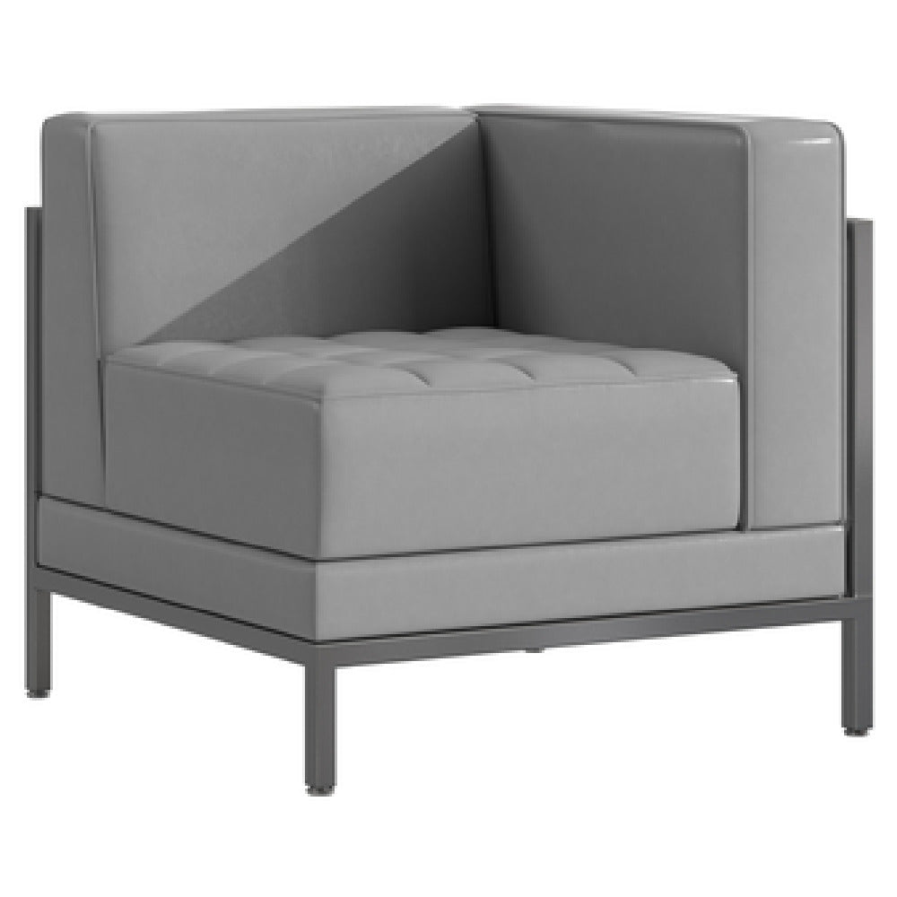 Flash Furniture ZB-IMAG-RIGHT-CORNER-GY-GG Hercules Imagination Series Contemporary Gray Leathersoft Right Corner Chair With Encasing Frame [ZB-IMAG-RIGHT-CORNER-GY-GG]